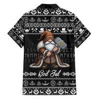 Viking Gnome Christmas Family Matching Off Shoulder Maxi Dress and Hawaiian Shirt Nordic Xmas Spirit Pattern - Wonder Print Shop