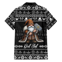 Viking Gnome Christmas Family Matching Short Sleeve Bodycon Dress and Hawaiian Shirt Nordic Xmas Spirit Pattern - Wonder Print Shop
