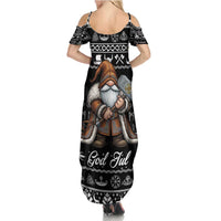 Viking Gnome Christmas Family Matching Summer Maxi Dress and Hawaiian Shirt Nordic Xmas Spirit Pattern - Wonder Print Shop