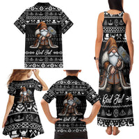 Viking Gnome Christmas Family Matching Tank Maxi Dress and Hawaiian Shirt Nordic Xmas Spirit Pattern - Wonder Print Shop