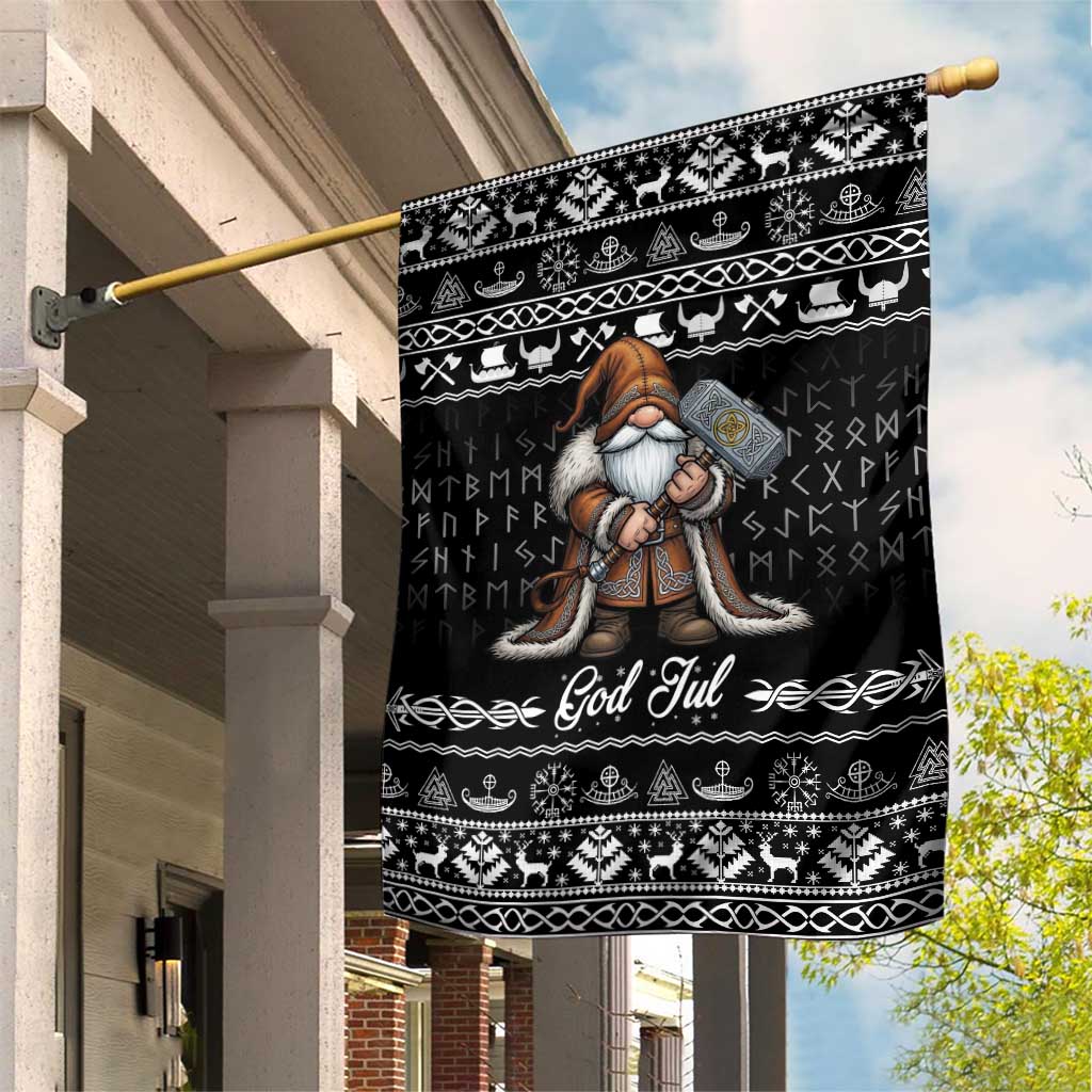 Viking Gnome Christmas Garden Flag Nordic Xmas Spirit Pattern - Wonder Print Shop