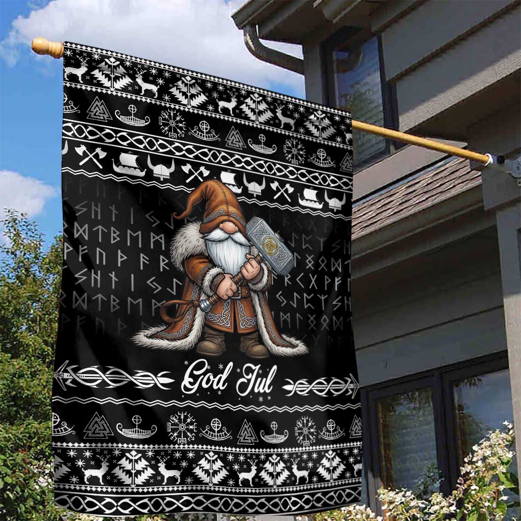 Viking Gnome Christmas Garden Flag Nordic Xmas Spirit Pattern - Wonder Print Shop
