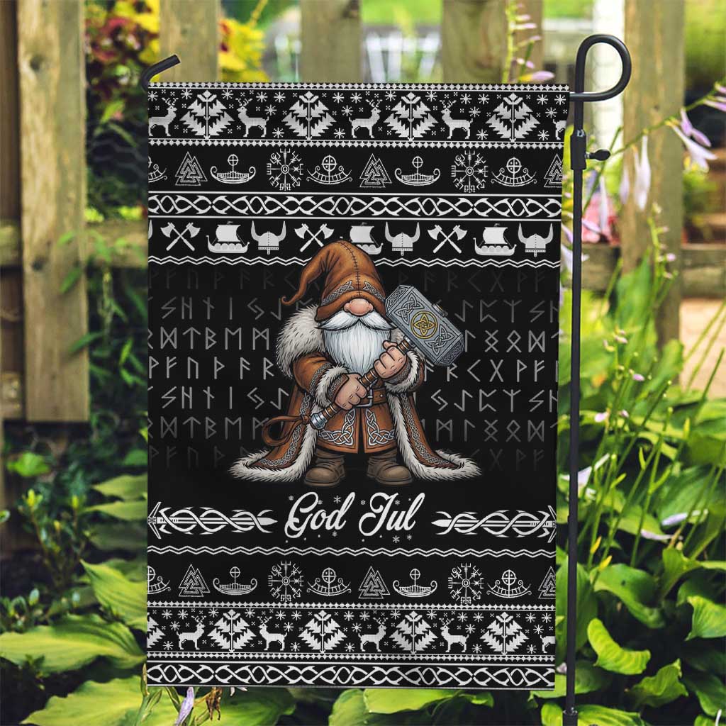 Viking Gnome Christmas Garden Flag Nordic Xmas Spirit Pattern - Wonder Print Shop