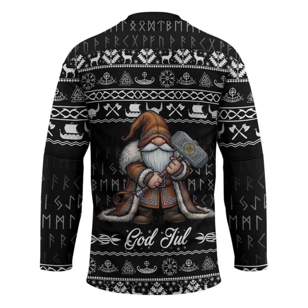 Viking Gnome Christmas Hockey Jersey Nordic Xmas Spirit Pattern - Wonder Print Shop
