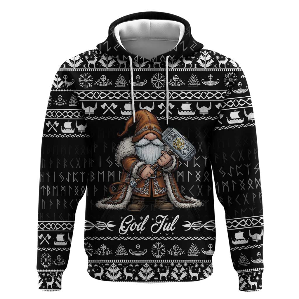 Viking Gnome Christmas Hoodie Nordic Xmas Spirit Pattern - Wonder Print Shop
