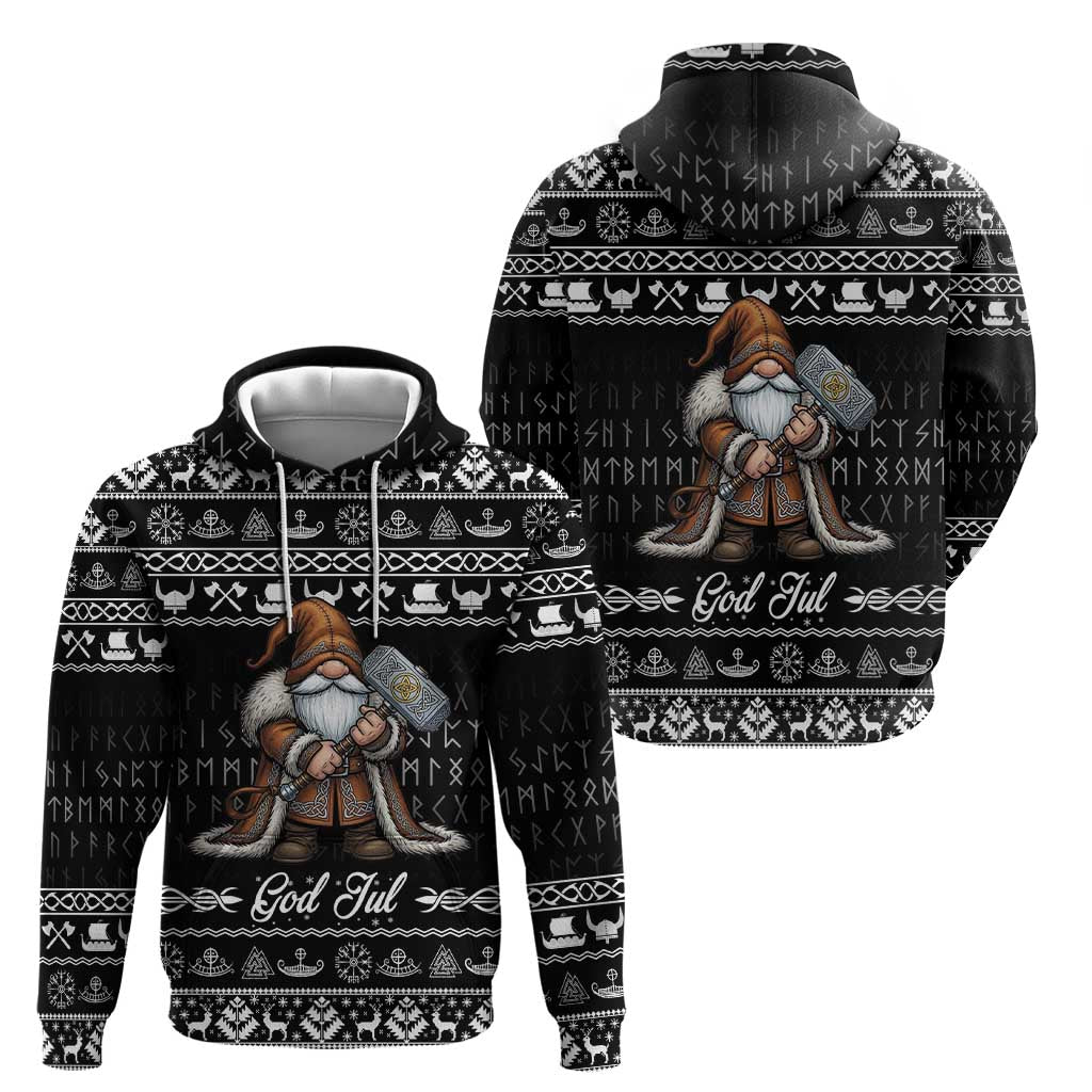 Viking Gnome Christmas Hoodie Nordic Xmas Spirit Pattern - Wonder Print Shop