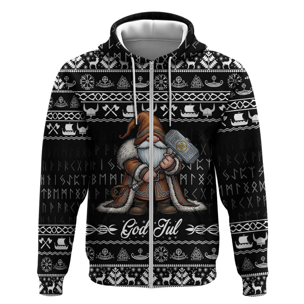 Viking Gnome Christmas Hoodie Nordic Xmas Spirit Pattern - Wonder Print Shop
