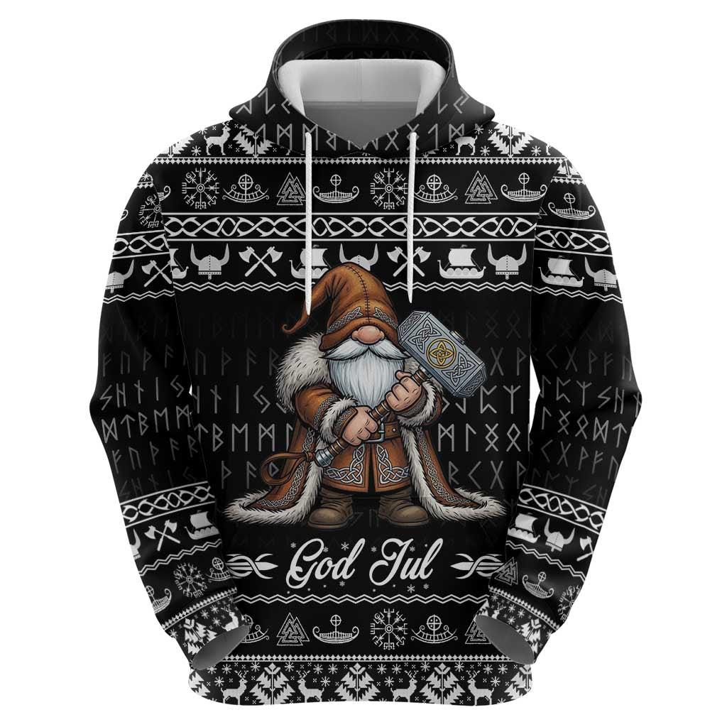 Viking Gnome Christmas Hoodie Nordic Xmas Spirit Pattern - Wonder Print Shop