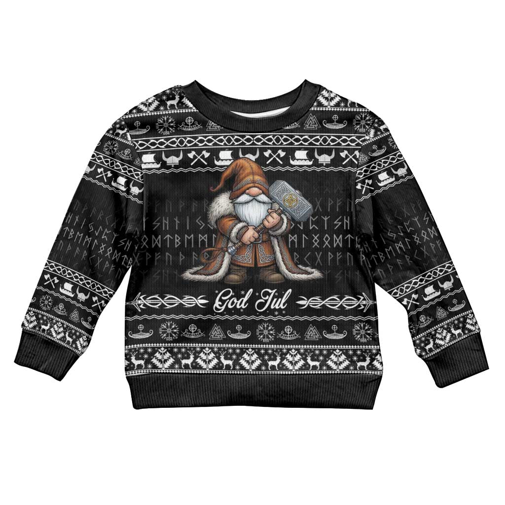 Viking Gnome Christmas Kid Ugly Christmas Sweater Nordic Xmas Spirit Pattern - Wonder Print Shop