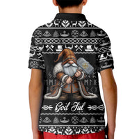 Viking Gnome Christmas Kid Polo Shirt Nordic Xmas Spirit Pattern - Wonder Print Shop
