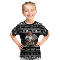 Viking Gnome Christmas Kid T Shirt Nordic Xmas Spirit Pattern - Wonder Print Shop