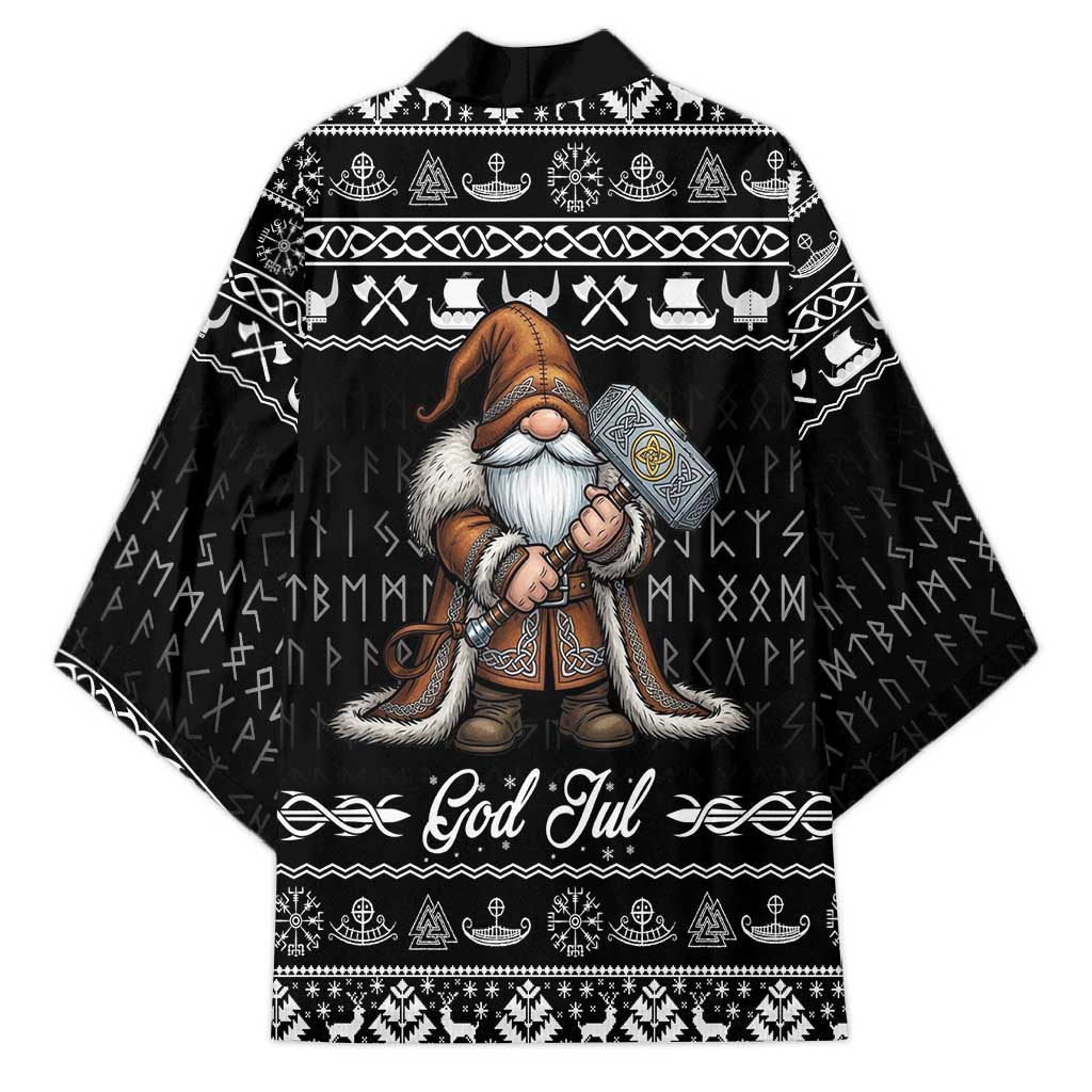 Viking Gnome Christmas Kimono Nordic Xmas Spirit Pattern - Wonder Print Shop