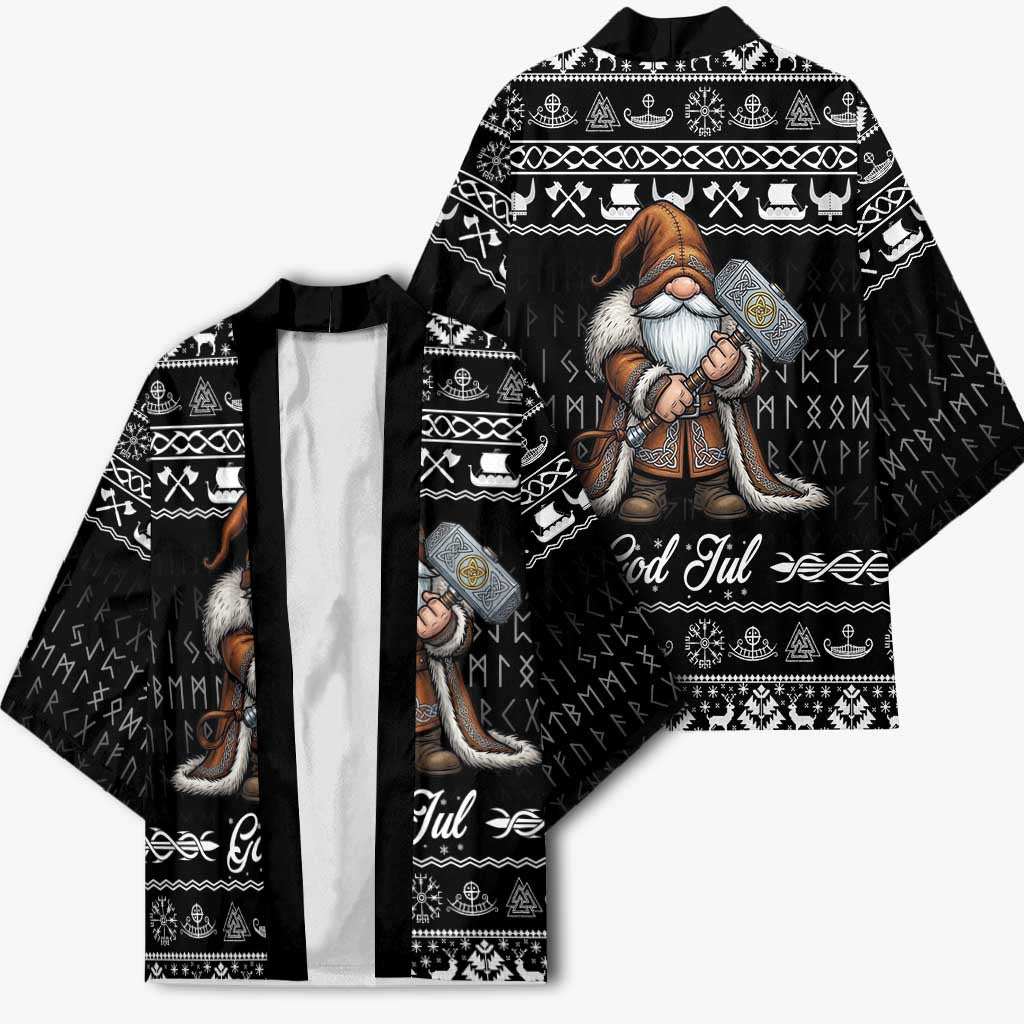 Viking Gnome Christmas Kimono Nordic Xmas Spirit Pattern - Wonder Print Shop