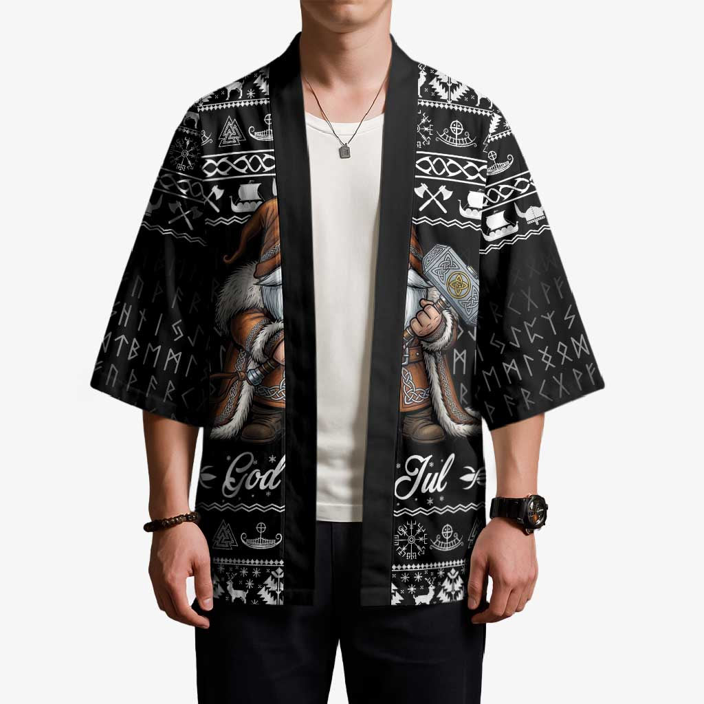 Viking Gnome Christmas Kimono Nordic Xmas Spirit Pattern - Wonder Print Shop