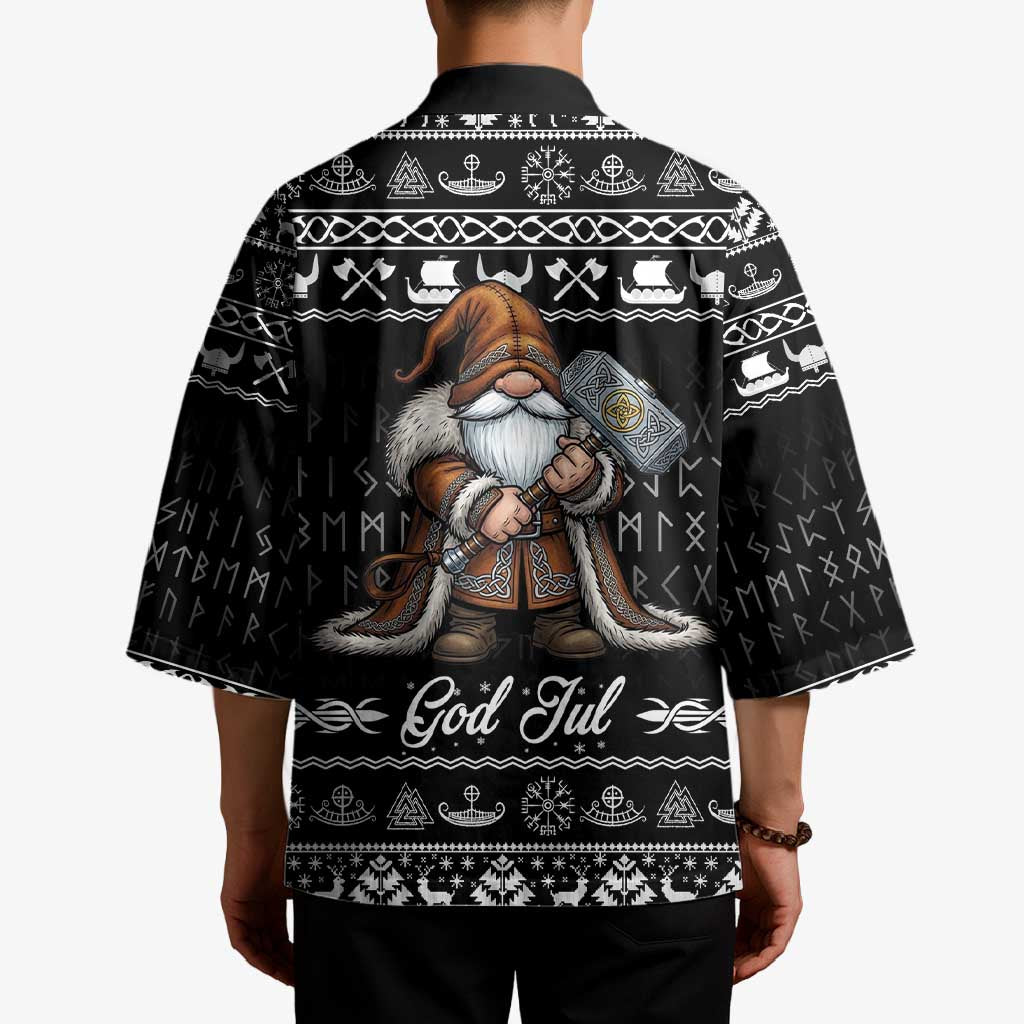 Viking Gnome Christmas Kimono Nordic Xmas Spirit Pattern - Wonder Print Shop