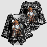Viking Gnome Christmas Kimono Sleeve Blouse Nordic Xmas Spirit Pattern - Wonder Print Shop