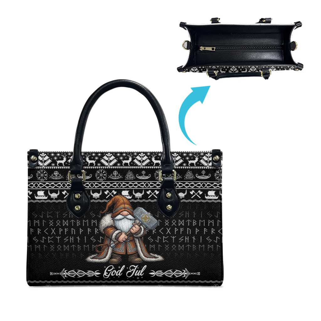Viking Gnome Christmas Leather Bag Nordic Xmas Spirit Pattern - Wonder Print Shop