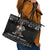 Viking Gnome Christmas Leather Tote Bag Nordic Xmas Spirit Pattern - Wonder Print Shop