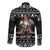 Viking Gnome Christmas Long Sleeve Button Shirt Nordic Xmas Spirit Pattern - Wonder Print Shop