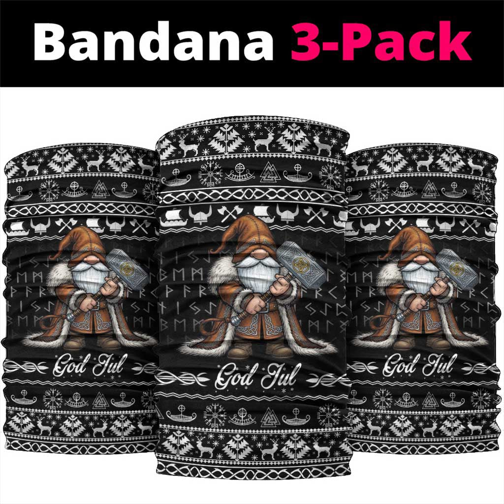 Viking Gnome Christmas Neck Gaiter Nordic Xmas Spirit Pattern - Wonder Print Shop