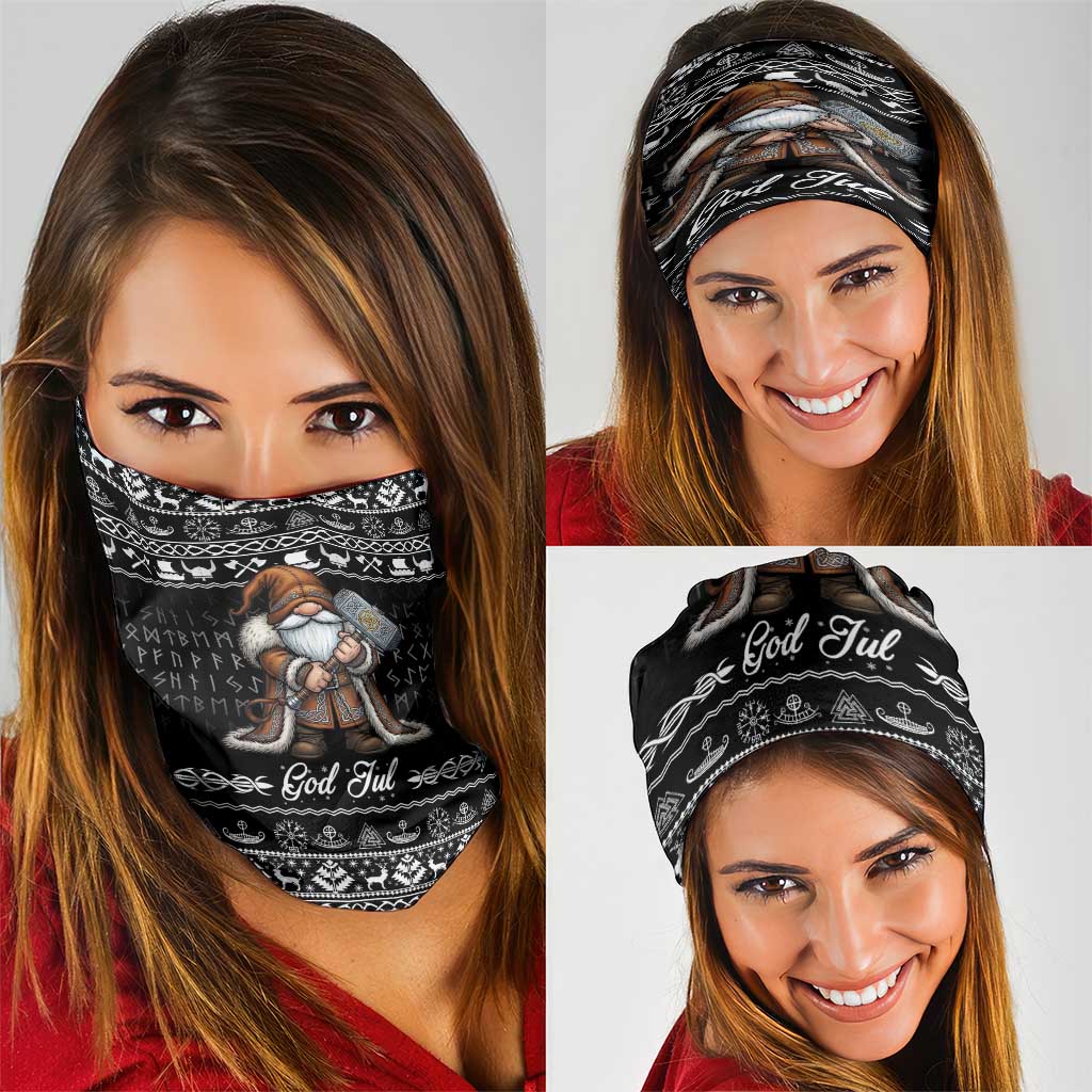 Viking Gnome Christmas Neck Gaiter Nordic Xmas Spirit Pattern - Wonder Print Shop