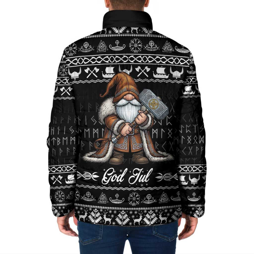 Viking Gnome Christmas Padded Jacket Nordic Xmas Spirit Pattern - Wonder Print Shop