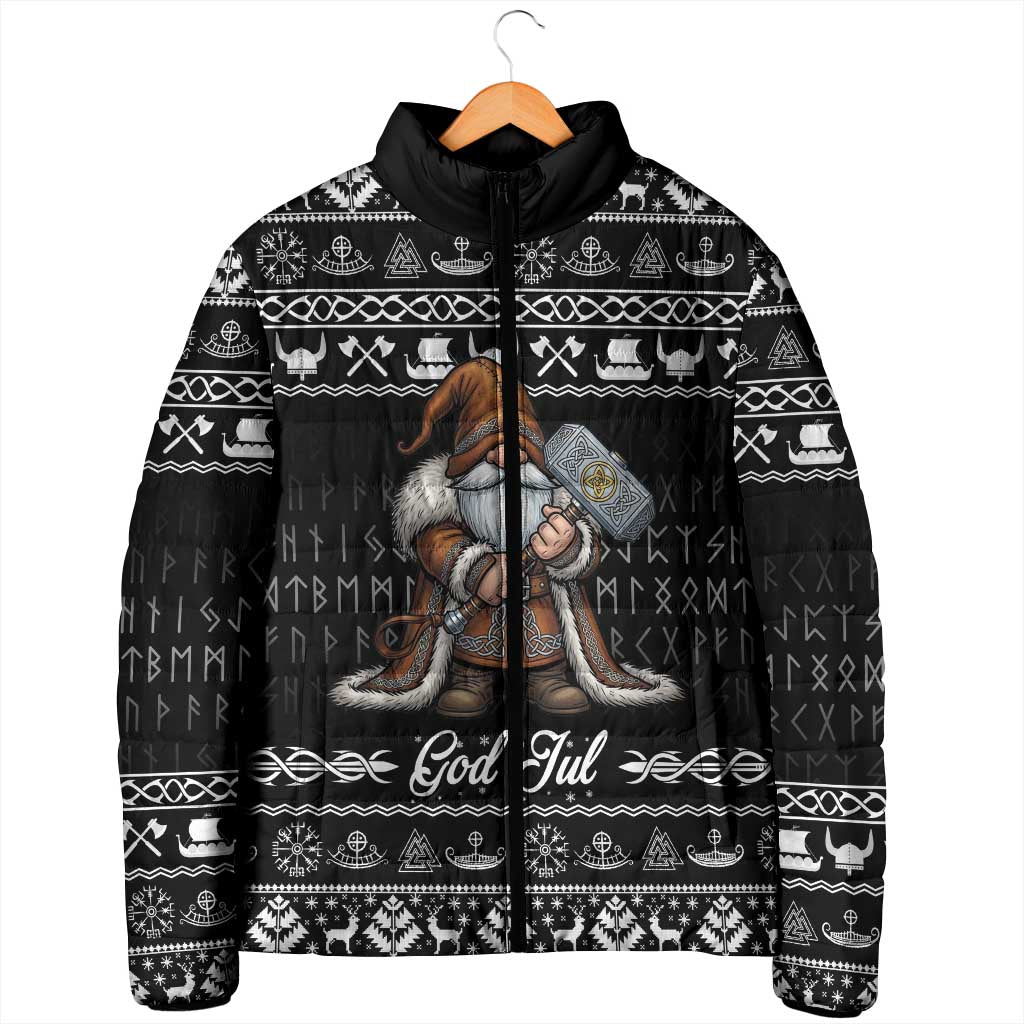 Viking Gnome Christmas Padded Jacket Nordic Xmas Spirit Pattern - Wonder Print Shop