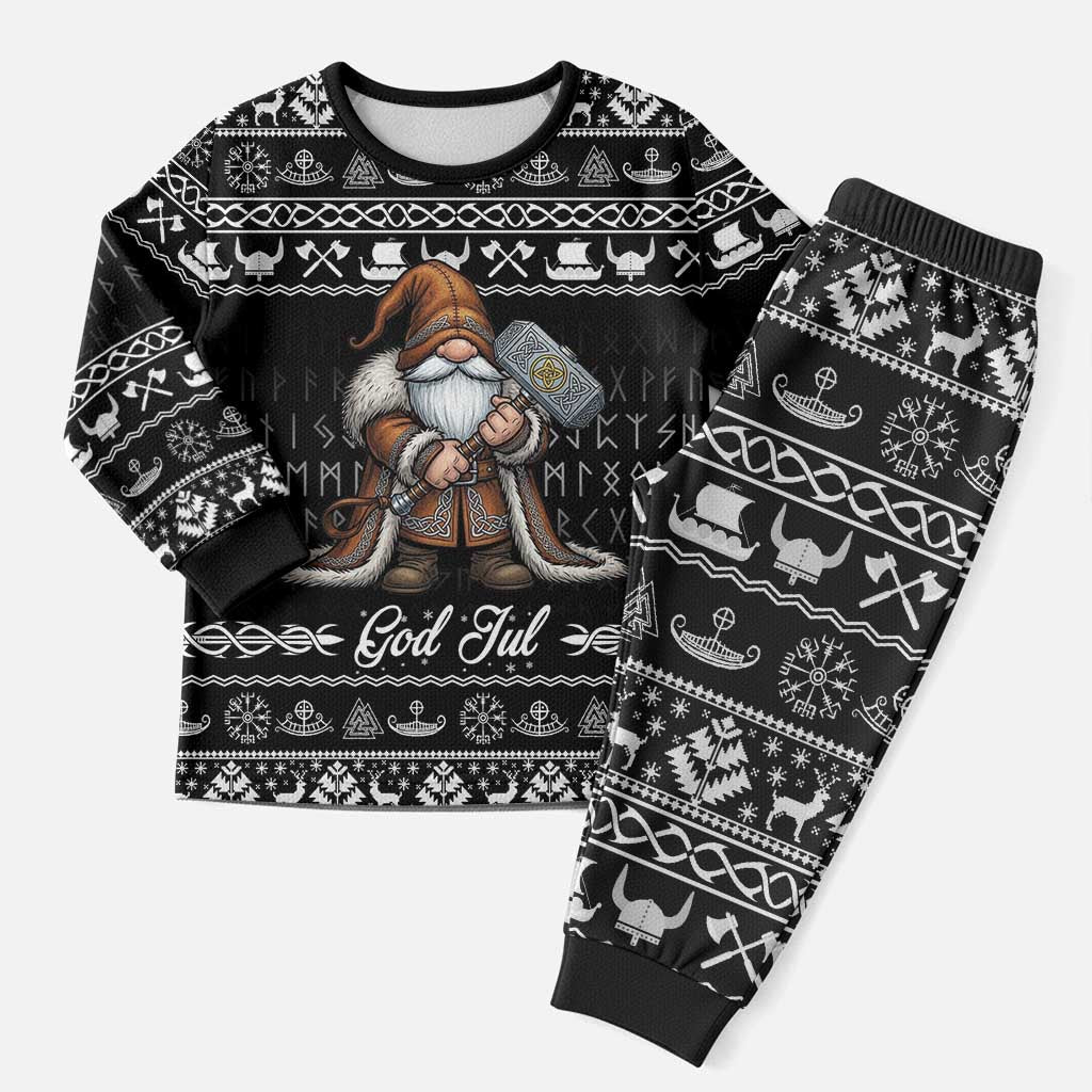 Viking Gnome Christmas Pajama Set Nordic Xmas Spirit Pattern - Wonder Print Shop
