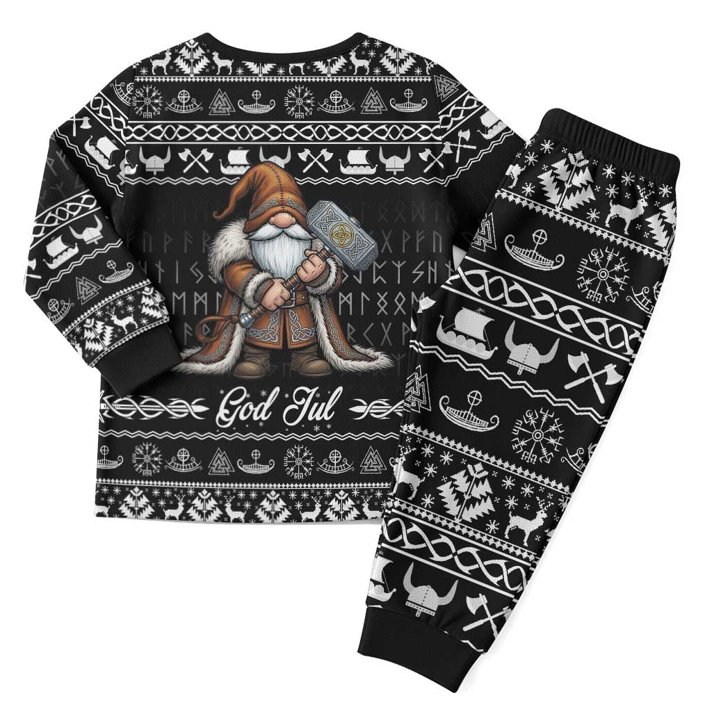 Viking Gnome Christmas Pajama Set Nordic Xmas Spirit Pattern - Wonder Print Shop