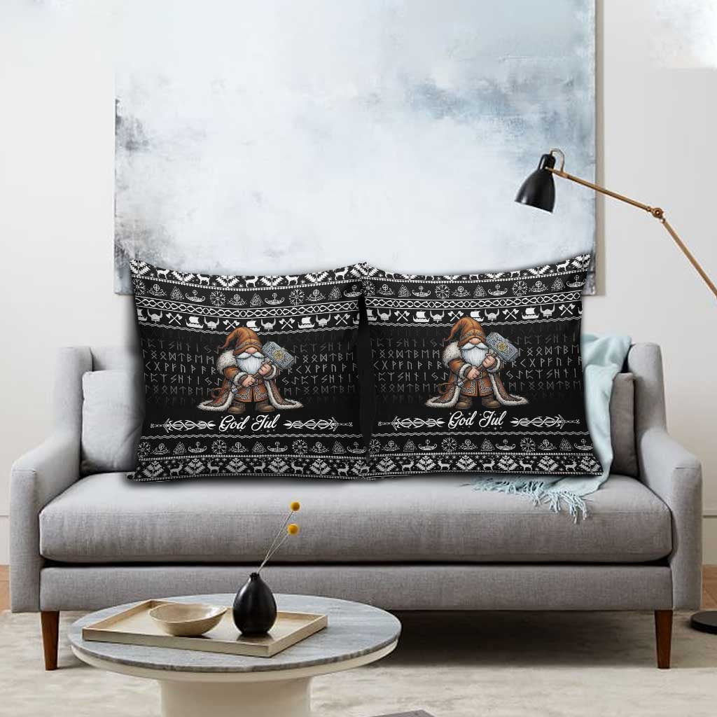 Viking Gnome Christmas Pillow Cover Nordic Xmas Spirit Pattern - Wonder Print Shop