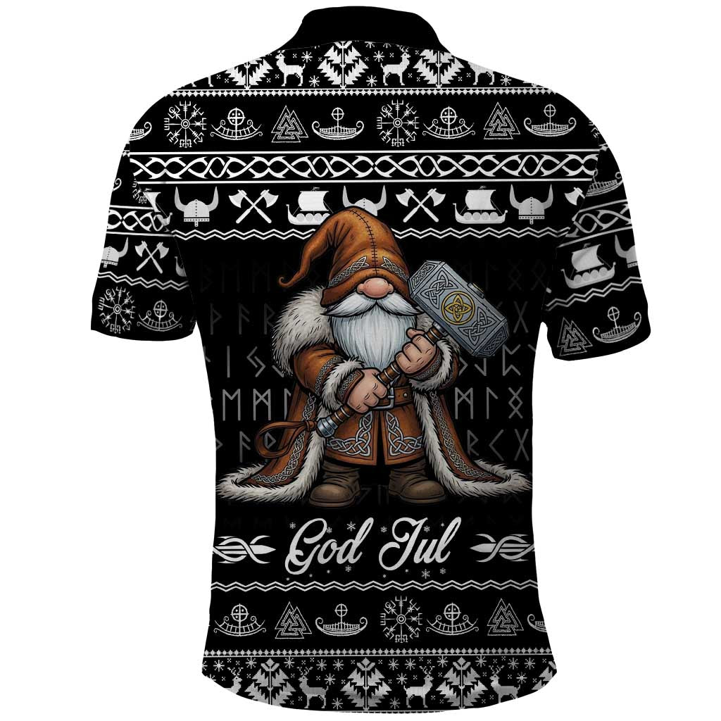 Viking Gnome Christmas Polo Shirt Nordic Xmas Spirit Pattern - Wonder Print Shop