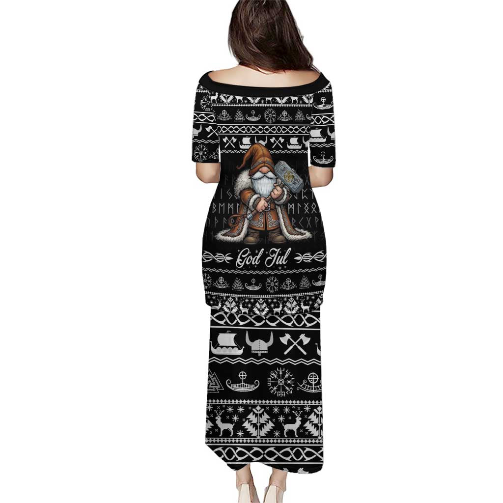 Viking Gnome Christmas Puletasi Nordic Xmas Spirit Pattern - Wonder Print Shop