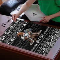 Viking Gnome Christmas Puzzle Nordic Xmas Spirit Pattern - Wonder Print Shop