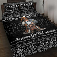 Viking Gnome Christmas Quilt Bed Set Nordic Xmas Spirit Pattern - Wonder Print Shop