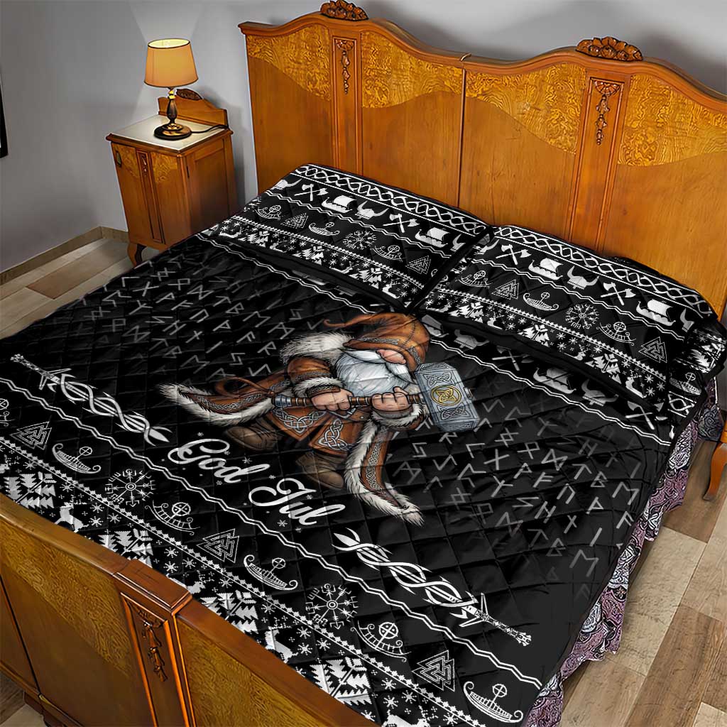 Viking Gnome Christmas Quilt Bed Set Nordic Xmas Spirit Pattern - Wonder Print Shop