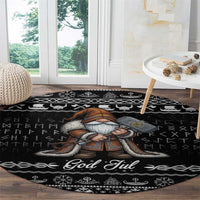 Viking Gnome Christmas Round Carpet Nordic Xmas Spirit Pattern - Wonder Print Shop
