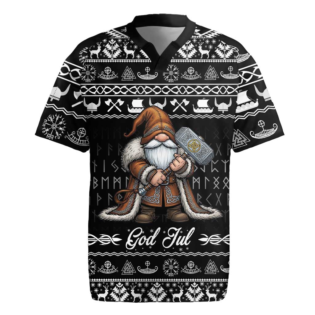 Viking Gnome Christmas Rugby Jersey Nordic Xmas Spirit Pattern - Wonder Print Shop