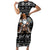 Viking Gnome Christmas Short Sleeve Bodycon Dress Nordic Xmas Spirit Pattern - Wonder Print Shop