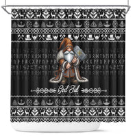 Viking Gnome Christmas Shower Curtain Nordic Xmas Spirit Pattern - Wonder Print Shop
