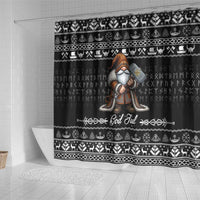 Viking Gnome Christmas Shower Curtain Nordic Xmas Spirit Pattern - Wonder Print Shop