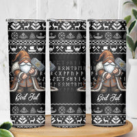 Viking Gnome Christmas Skinny Tumbler Nordic Xmas Spirit Pattern - Wonder Print Shop