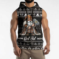 Viking Gnome Christmas Sleeveless Hoodie Nordic Xmas Spirit Pattern - Wonder Print Shop