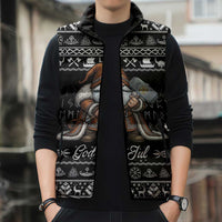 Viking Gnome Christmas Sleeveless Puffer Jacket Nordic Xmas Spirit Pattern - Wonder Print Shop