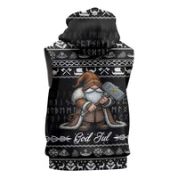 Viking Gnome Christmas Sleeveless Zip Hoodie Nordic Xmas Spirit Pattern - Wonder Print Shop