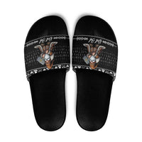 Viking Gnome Christmas Slide Sandals Nordic Xmas Spirit Pattern - Wonder Print Shop