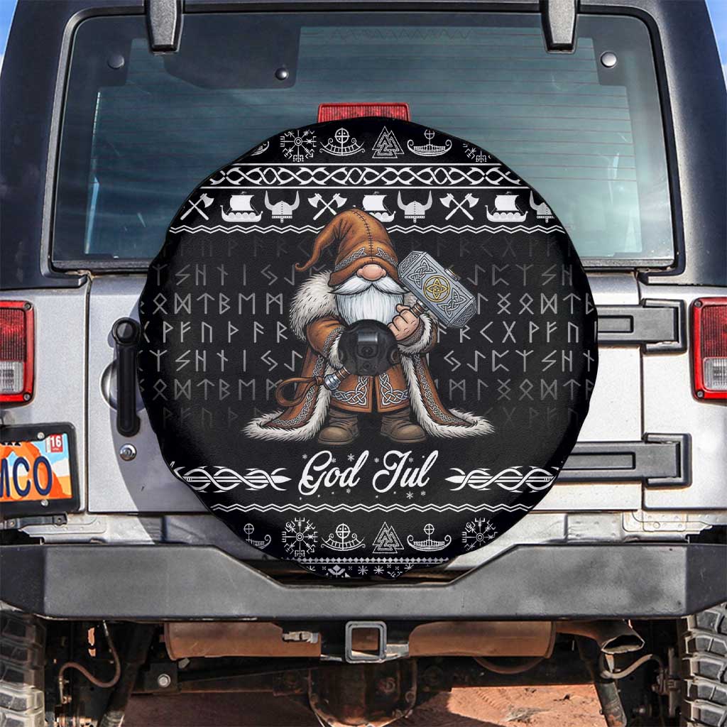 Viking Gnome Christmas Spare Tire Cover Nordic Xmas Spirit Pattern - Wonder Print Shop