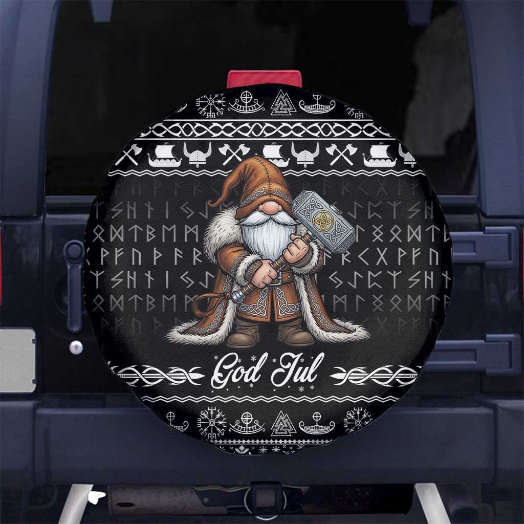 Viking Gnome Christmas Spare Tire Cover Nordic Xmas Spirit Pattern - Wonder Print Shop