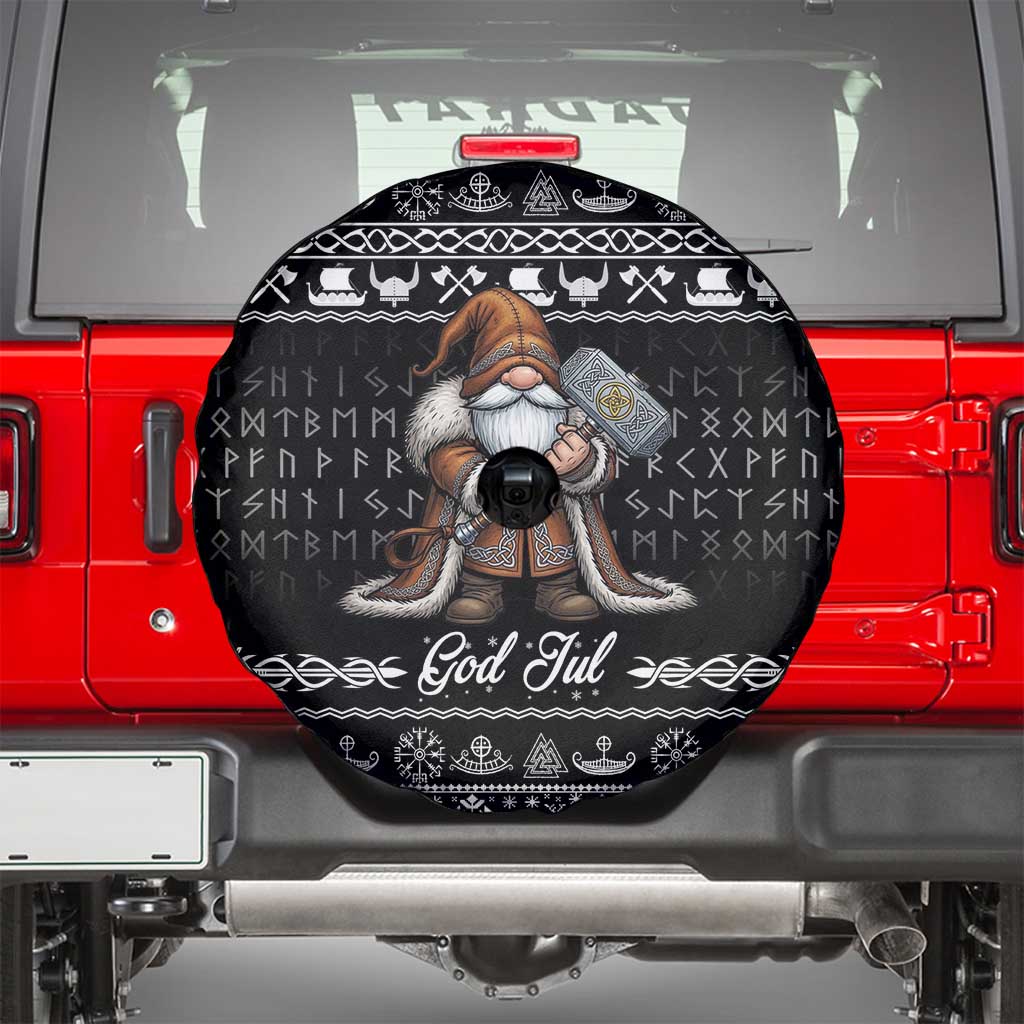 Viking Gnome Christmas Spare Tire Cover Nordic Xmas Spirit Pattern - Wonder Print Shop