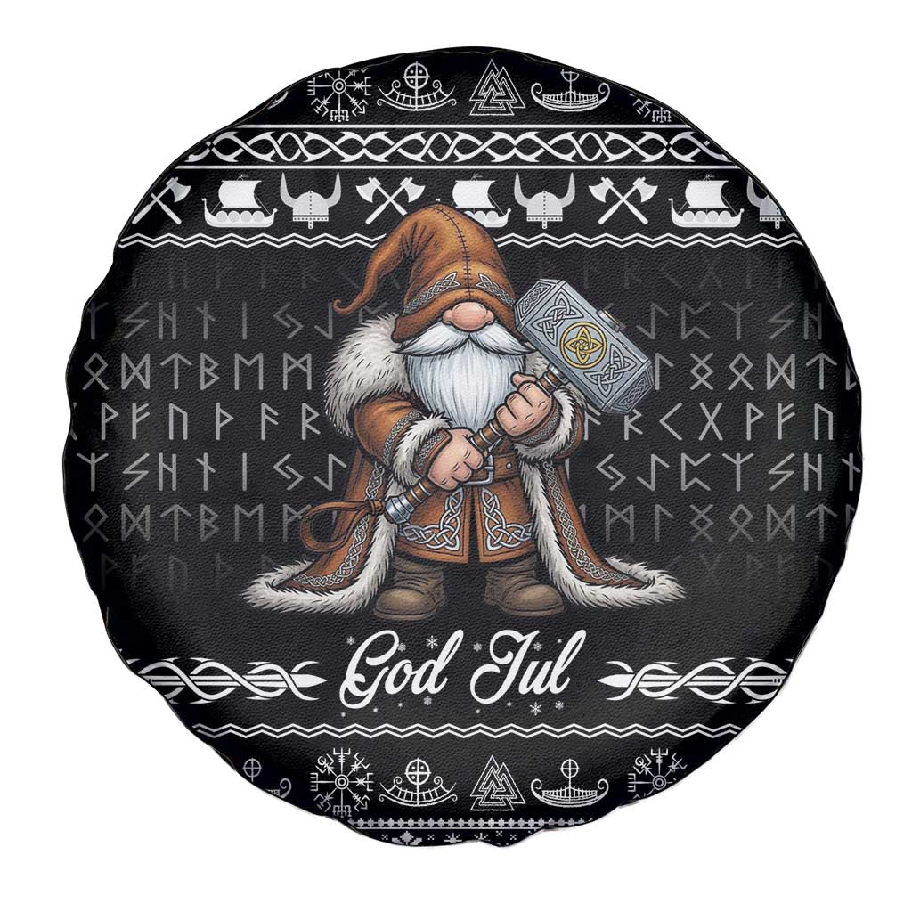 Viking Gnome Christmas Spare Tire Cover Nordic Xmas Spirit Pattern - Wonder Print Shop