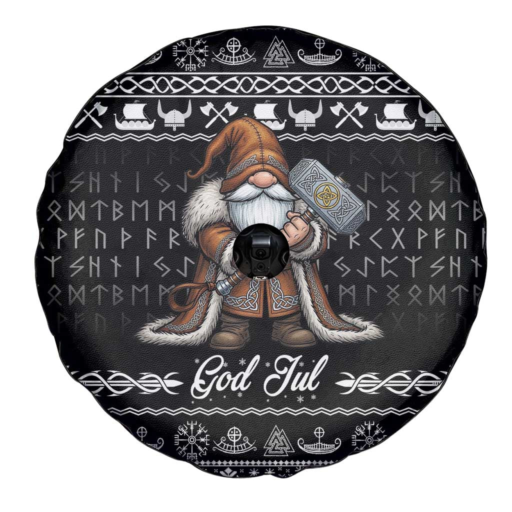 Viking Gnome Christmas Spare Tire Cover Nordic Xmas Spirit Pattern - Wonder Print Shop